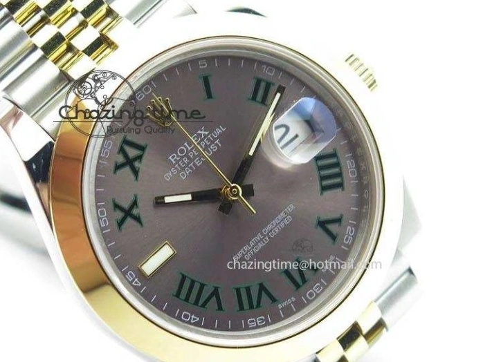 AAA Replica Watches SS A DateJust Version Edition II BP 3606 Bracelet Colorful 41mm Dial YG Jubilee Best Maker On Gray New Roman 0105